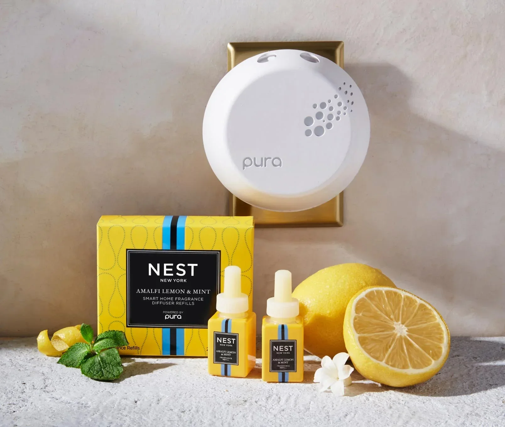 Amalfi Lemon & Mint Refill Duo for NEST x Pura Smart Home Fragrance Diffuser - Smart Vials