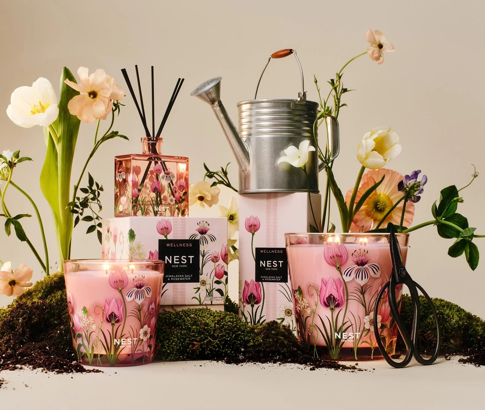 Himalayan Salt & Rosewater Decorative 3-Wick Candle