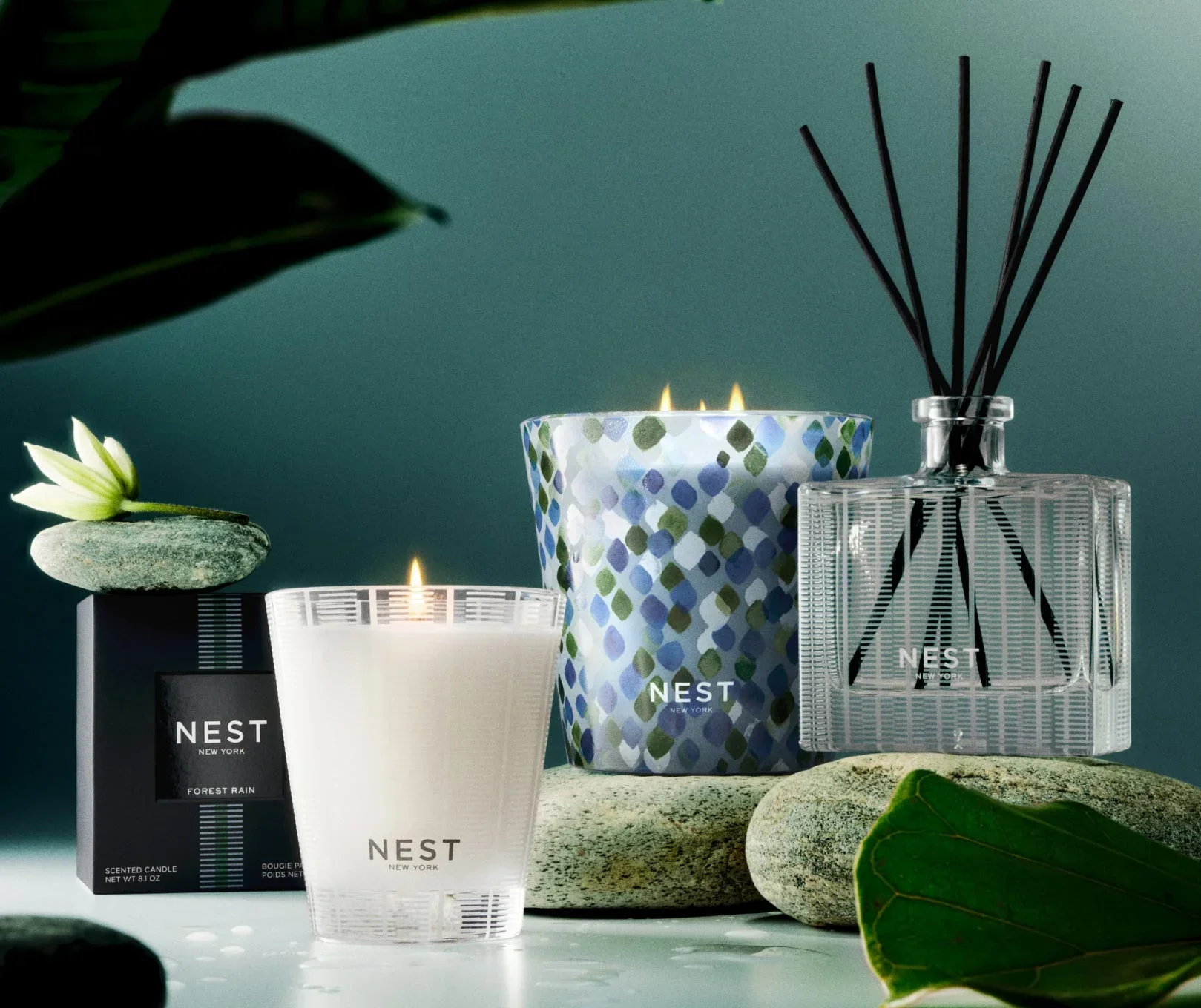 Forest Rain Decorative 3-Wick Candle